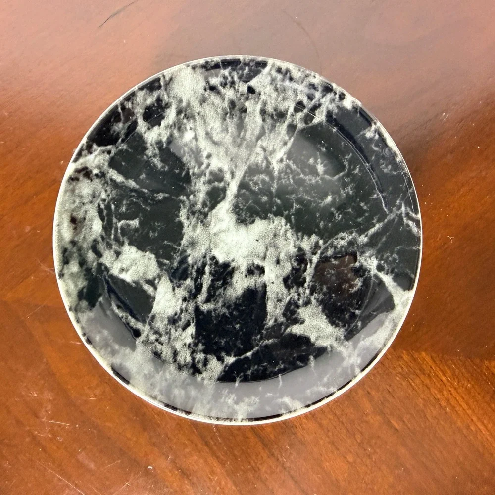 Vintage Villeroy & Boch Marble Black Set of 8 Vitro Porcelain Coasters 4